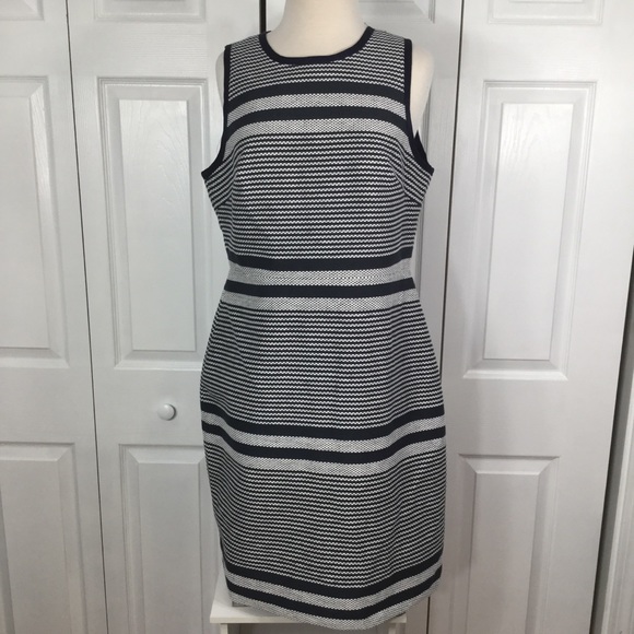 J. Crew Dresses & Skirts - J. Crew Striped Sheath Dress - Navy & White